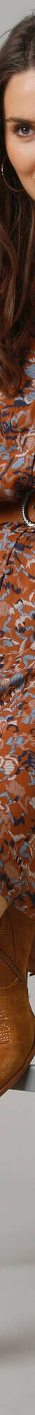 Robe chemisier boutonnée imprimée (caramel / bleu) Robe chemisier boutonnée imprimée (caramel / bleu)